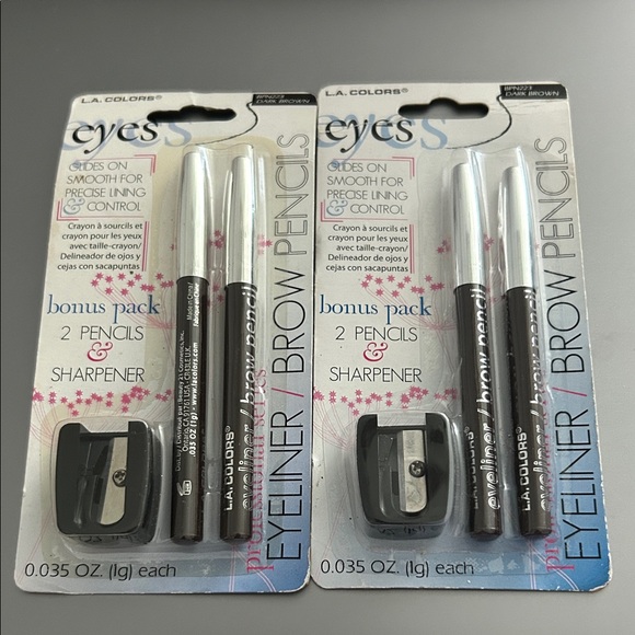 L.A. Colors Dark Brown Eyeliner/Brow Pencils with Sharpener - Picture 4 of 4